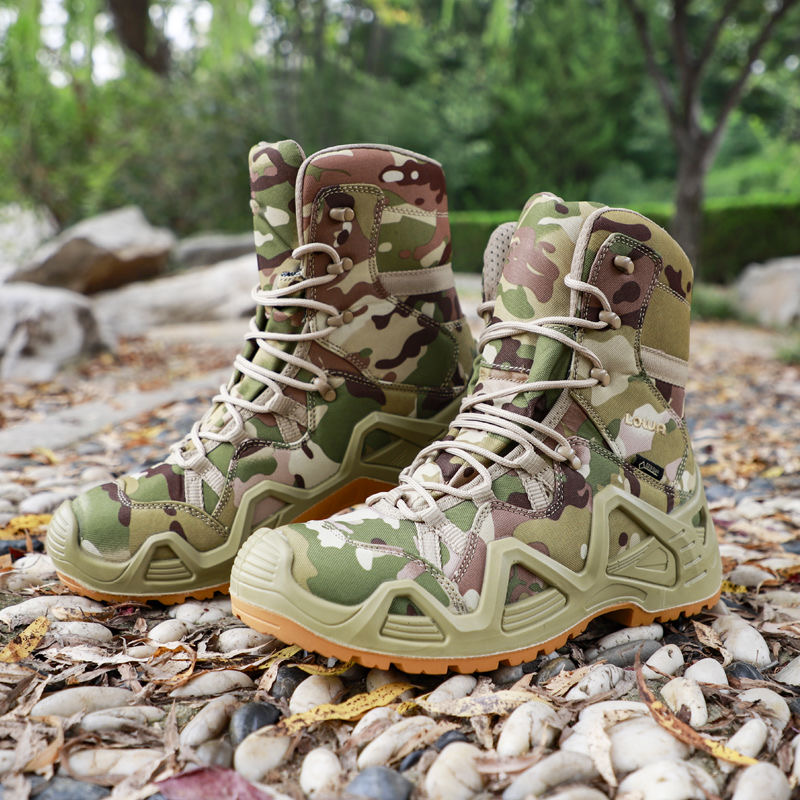 High-top outdoor field tactical boots, wear-resistant, waterproof jacket, mountaineering boots, special training camouflage combat boots